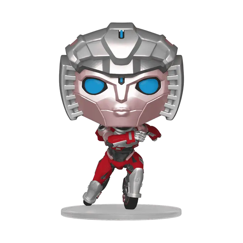 Transformers Rise of the Beast Arcee Funko Pop figure with red and silver armor