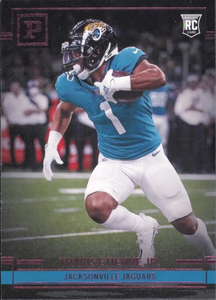 Football trading card of Travis Etienne Jr Rookie 2021 Panini Chronicles Jaguars