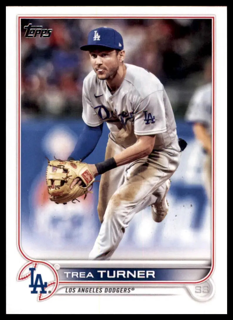 Trea Turner baseball card from 2022 Topps #550 Los Angeles Dodgers collection