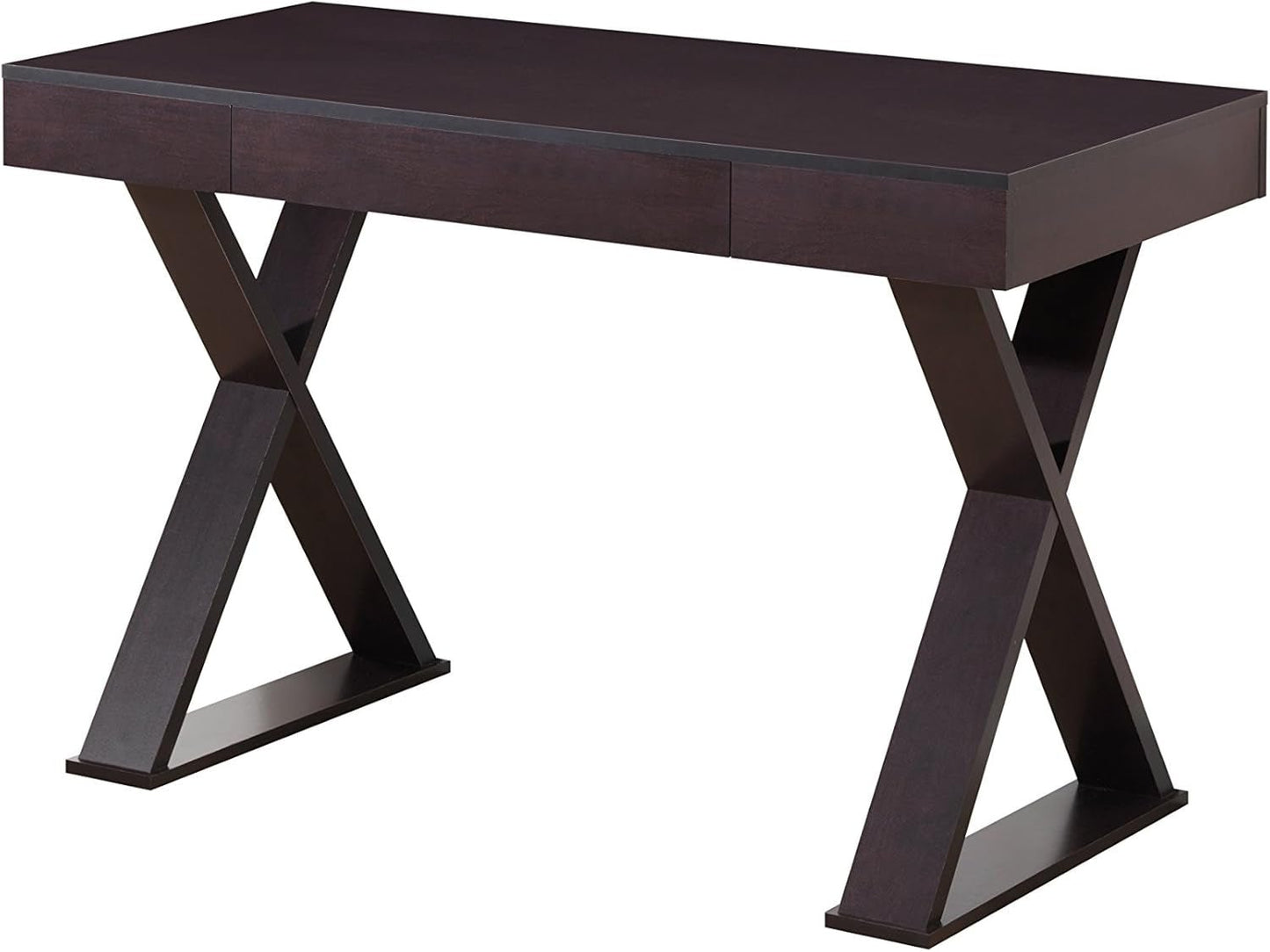 Trendy Espresso Writing Desk with Drawer and Storage-4