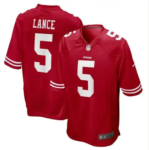 Red Trey Lance San Francisco 49ers Nike Alternate Game Jersey with number 5 and LANCE on back