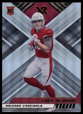 Football card featuring Trey McBride Rookie 2022 Panini XR Arizona Cardinals