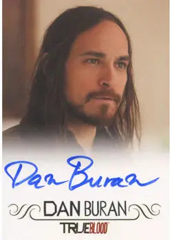 Autographed True Blood Trading Card featuring Dan Buran’s long-haired bearded portrait