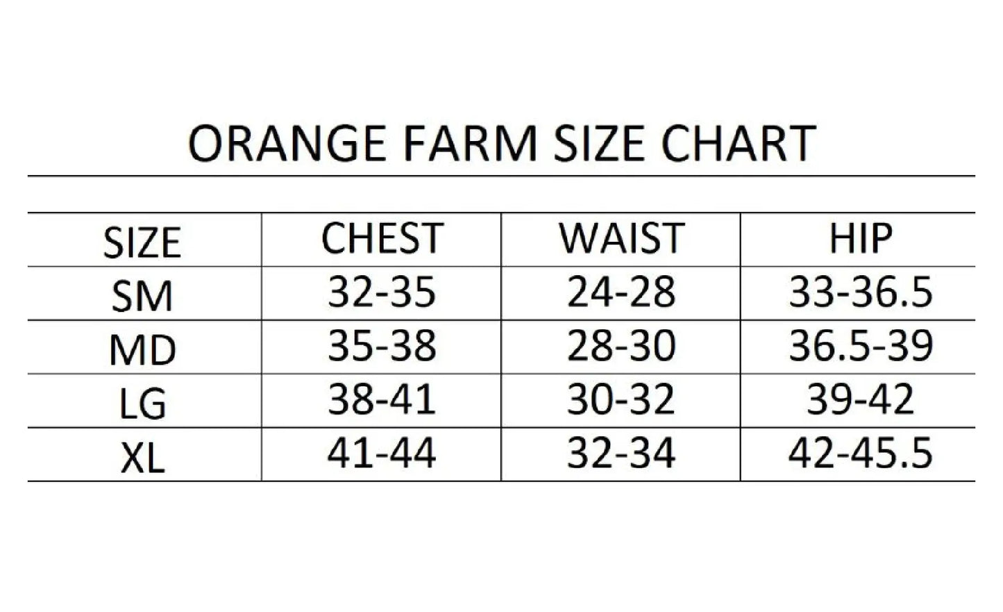 Clothing size chart with measurements for chest, waist, and hip for Tunic with Waist Tie