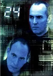 Two blue-tinted faces with a digital background in Twenty Four Rare Foil Card Set