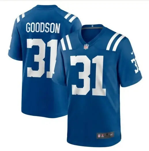 Blue Indianapolis Colts Tyler Goodson Nike Game Jersey with number 31 and white lettering