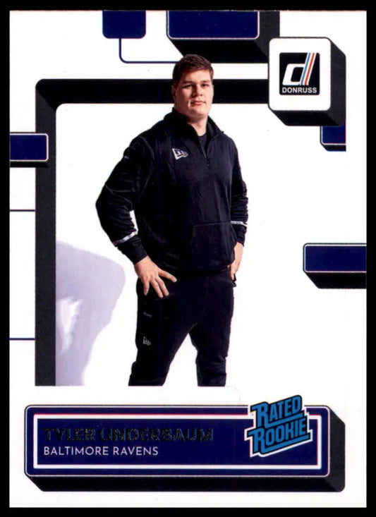 Tyler Linderbaum rookie card from 2022 Donruss Baltimore Ravens product