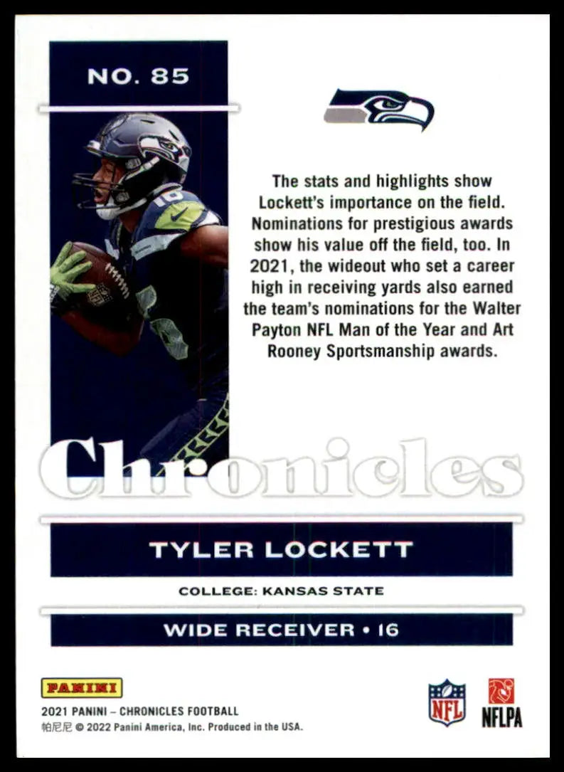 Tyler Lockett football card from Panini Chronicles 2021 Seattle Seahawks collection