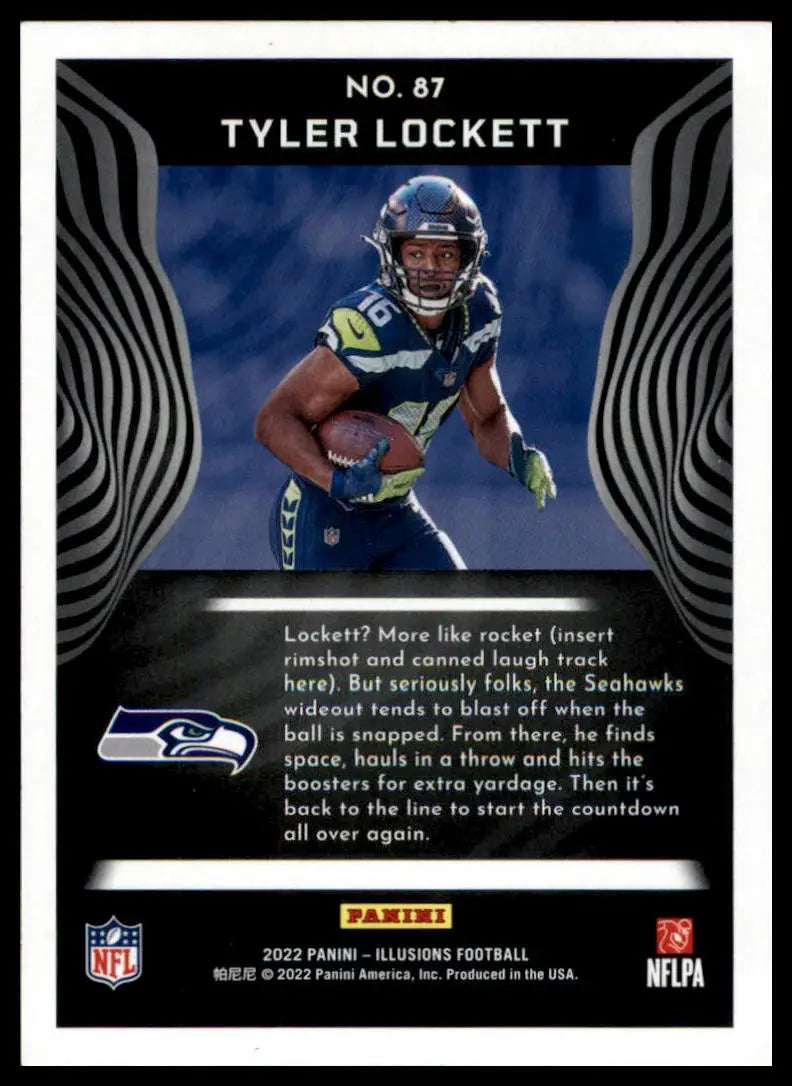 Tyler Lockett football card from Panini Illusions 2022 Seattle Seahawks retail product