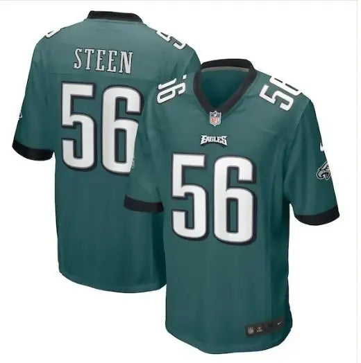 Green Philadelphia Eagles Tyler Steen football jersey in Midnight Green color