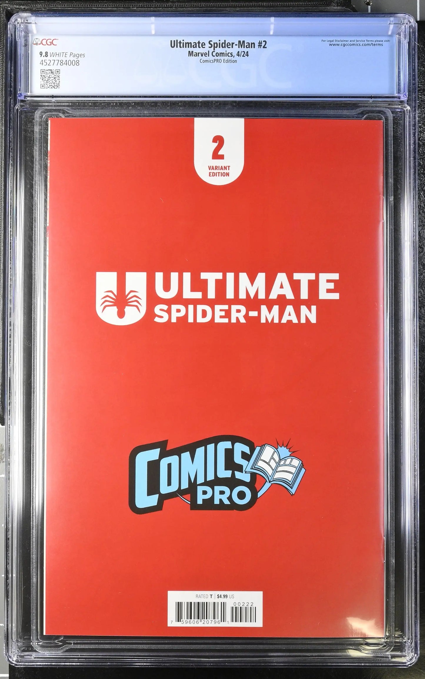 Red Ultimate Spider-Man comicspro sketch variant in CGC 9.8 protective slab