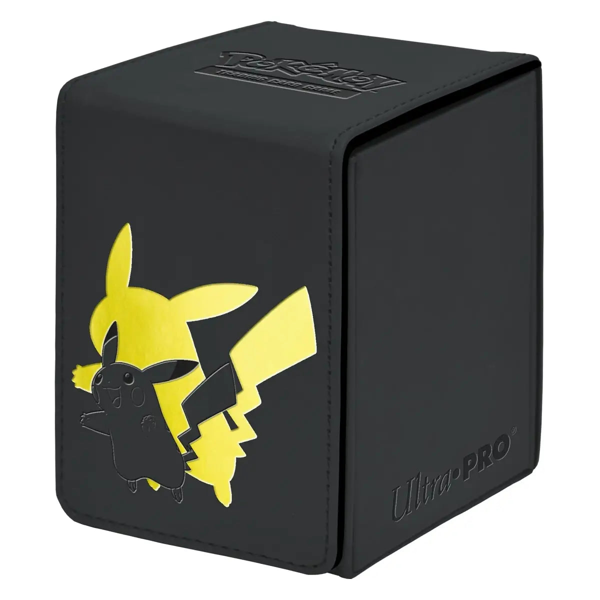 Black Pikachu card storage box with strong magnetic closure by Ultra PRO Alcove Flip