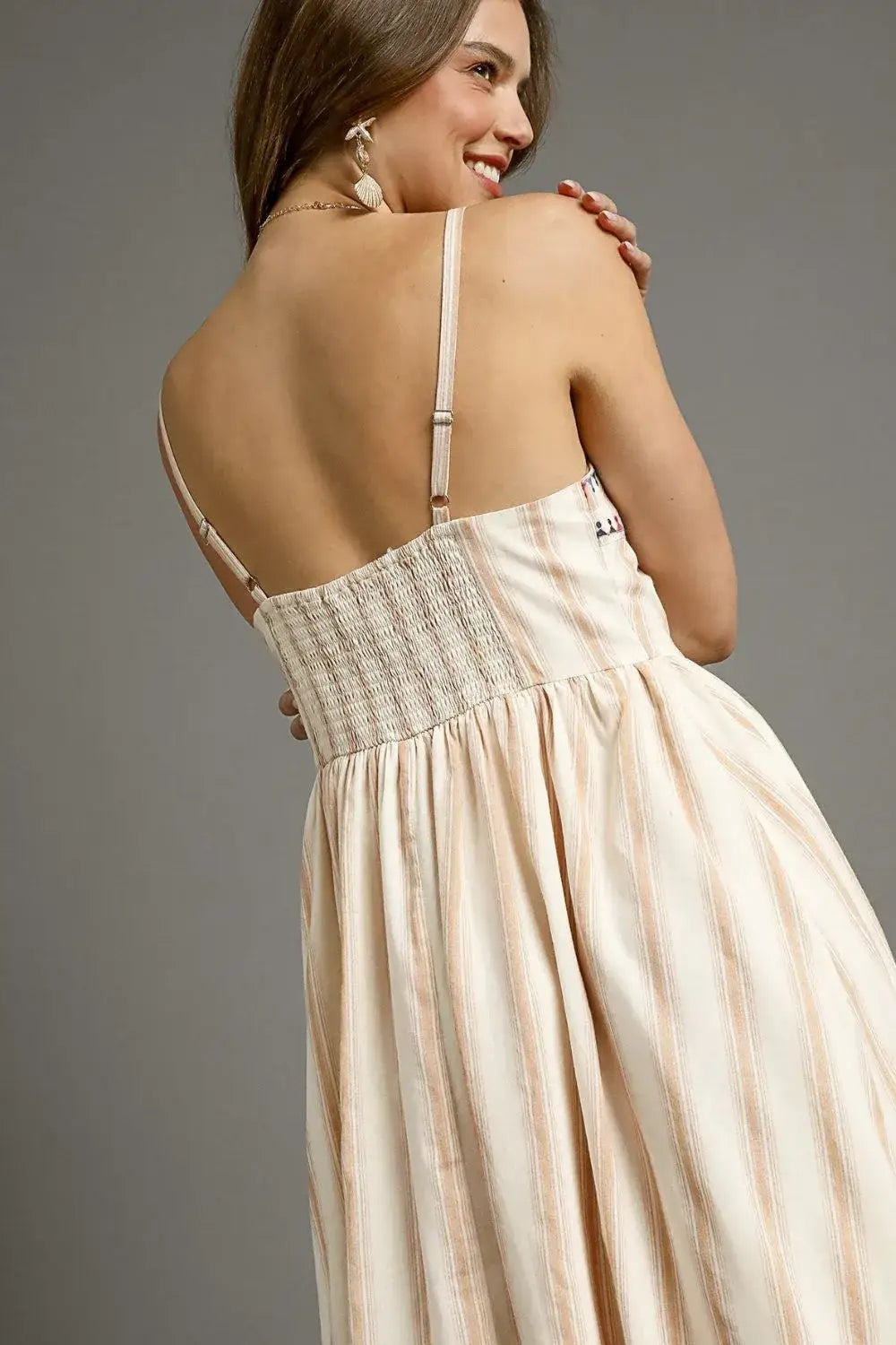 Umgee 100% Cotton Colorful Embroidered Trim Cami Dress SM/MED/LG - Day Dress