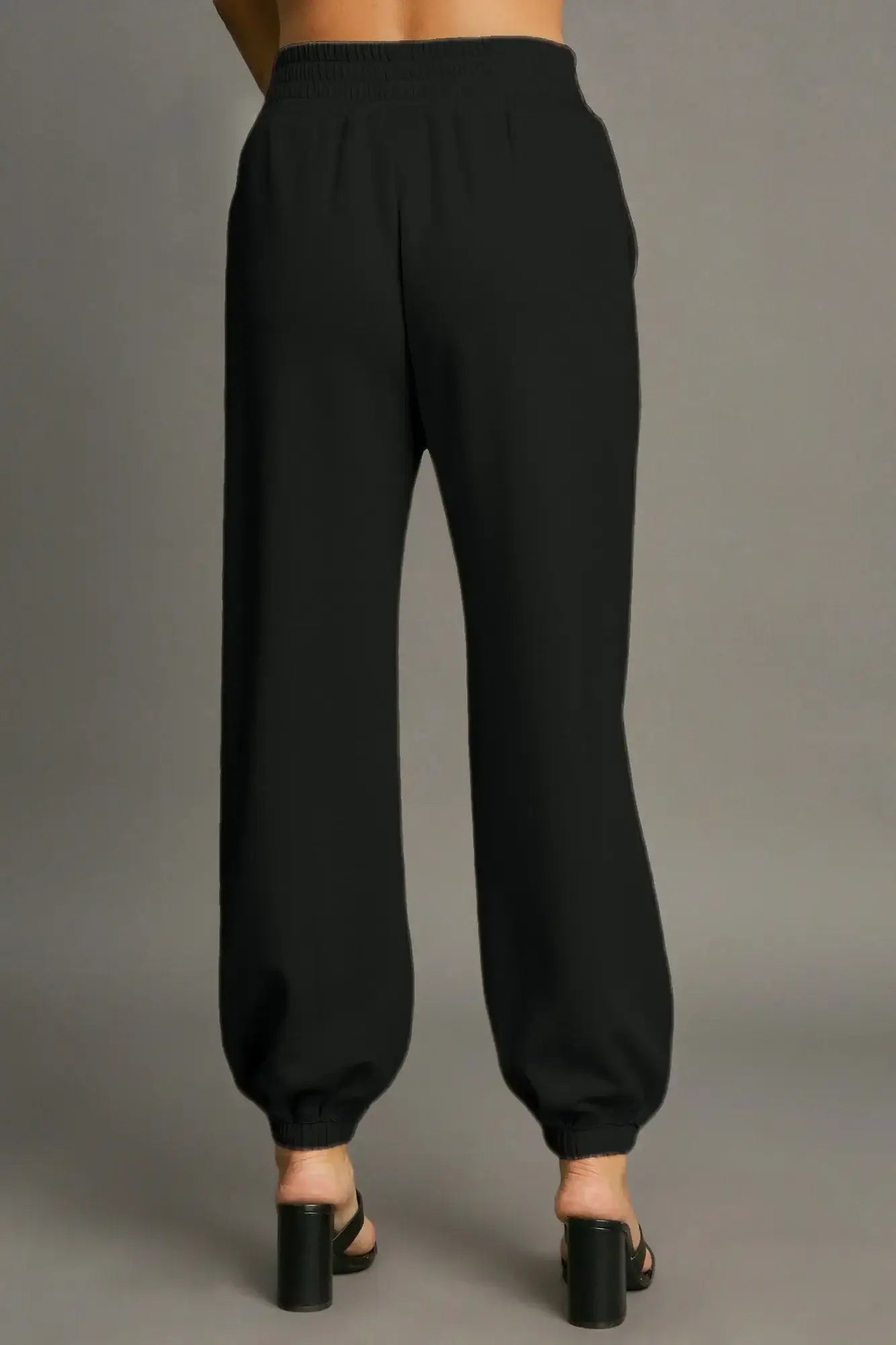 Umgee Drawstring Jogger Pants with Front Seam Detail