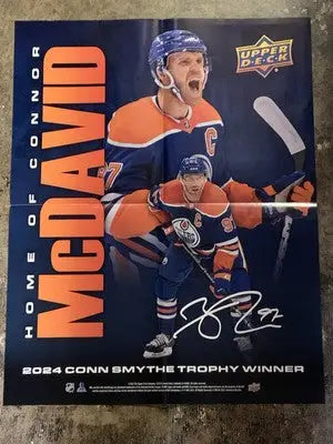 Connor McDavid hockey promotional poster featuring Upper Deck NHL Hockey OILERS