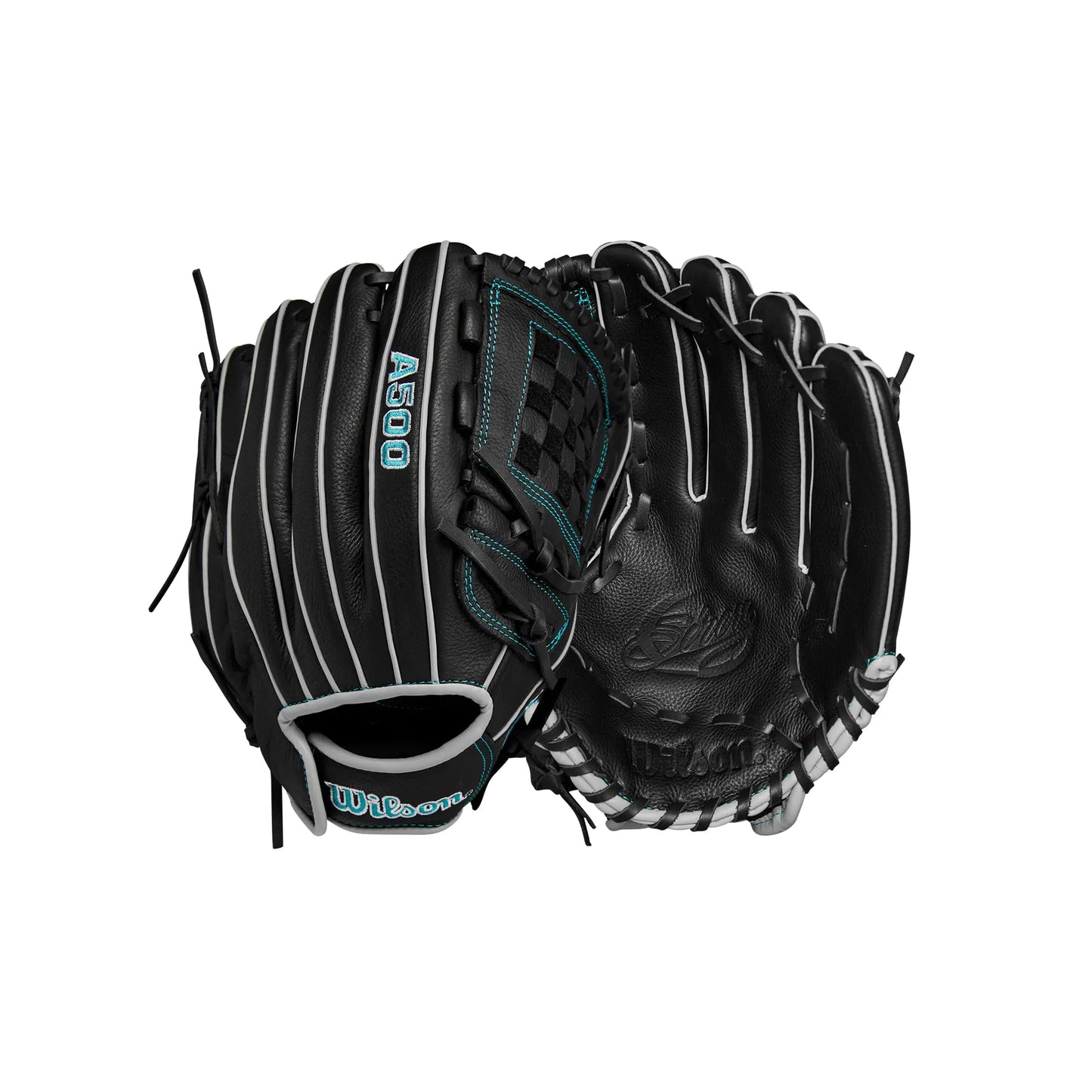 Wilson 2024 A500™ Siren™ 12” Youth Infield Fastpitch Softball Glove - Right Hand Throw Black/Teal