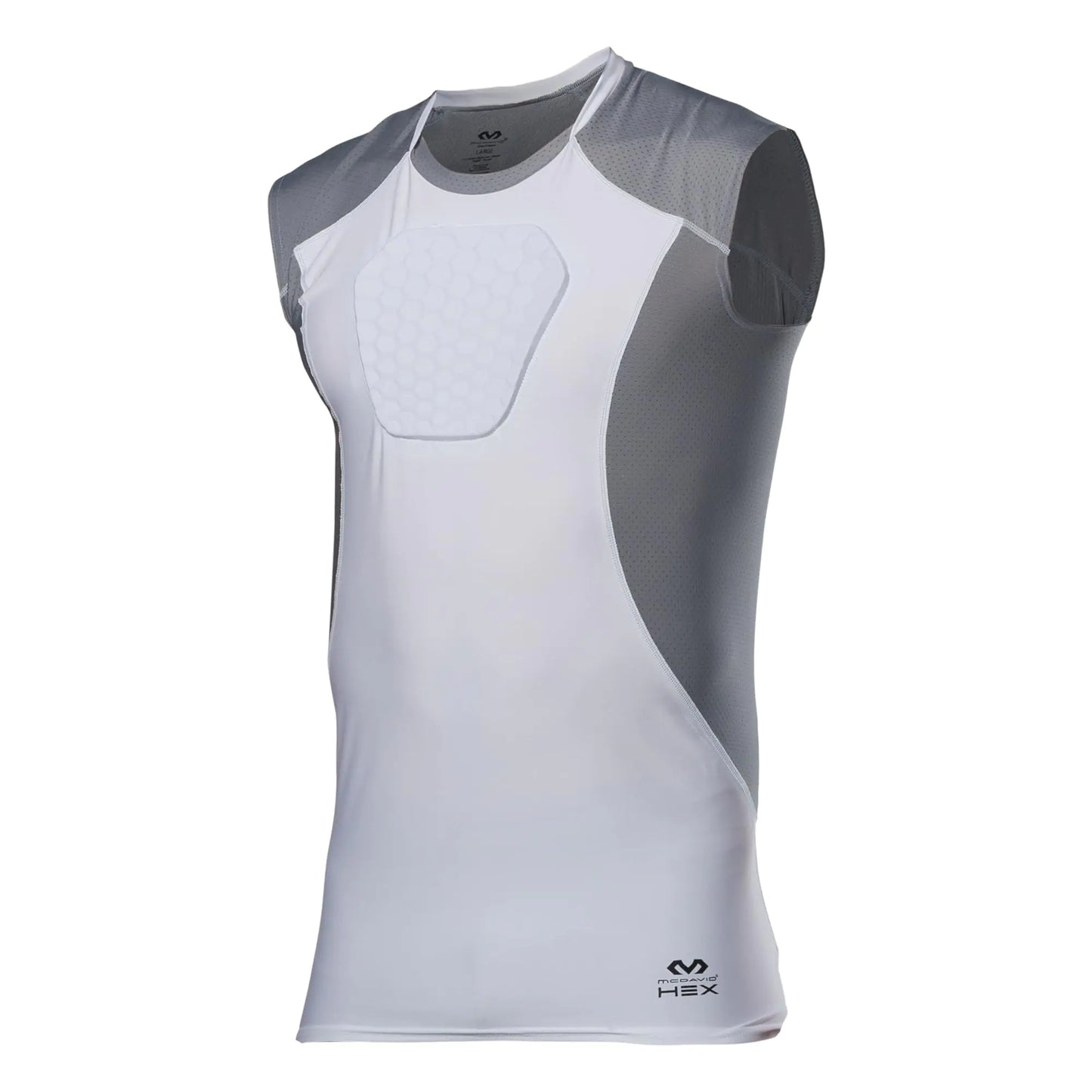 McDavid Chest Protector HEX Baseball Chest Protector Adult Sizes. Heart Guard Sternum Protection Compression Shirts Padded Football Shirt for Lacrosse Softball Paintball Rugby & More White/Grey