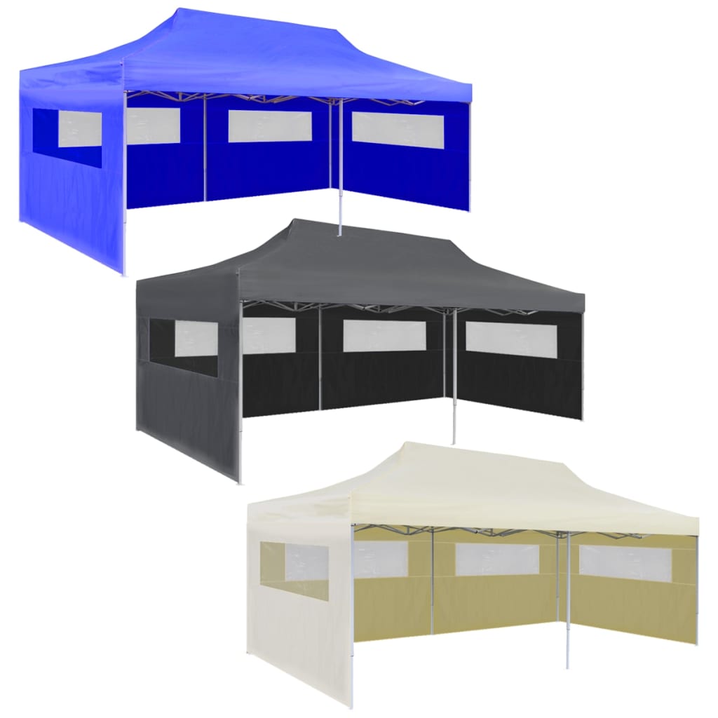 vidaXL Party Tent Foldable Pop-up Gazebo Patio Pavilion Canopy Tent Cream-6