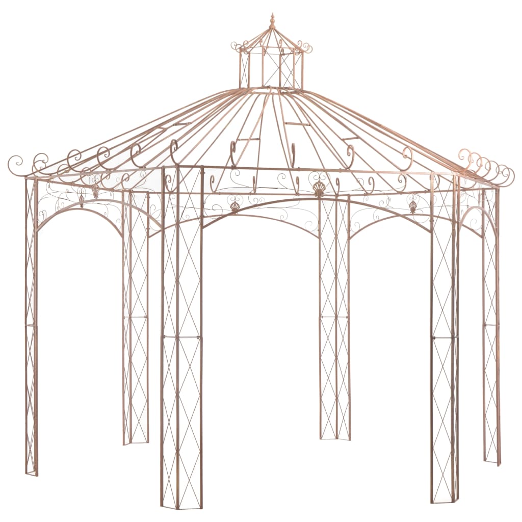 vidaXL Garden Pavilion Antique Brown Iron Outdoor Patio Gazebo 9.8'/13.1'-4