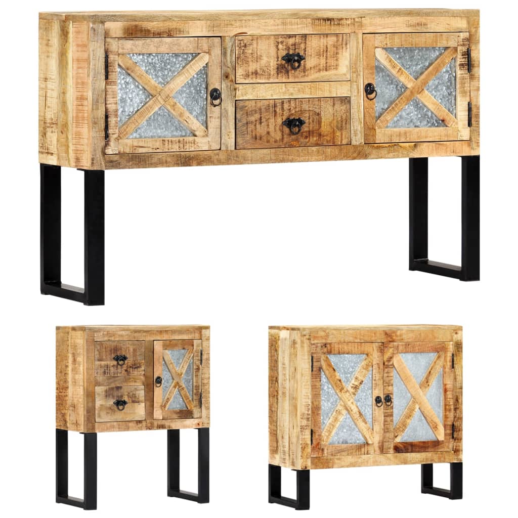 vidaXL Sideboard Cupboard with 2 Doors Buffet Storage Cabinet Rough Mango Wood-5
