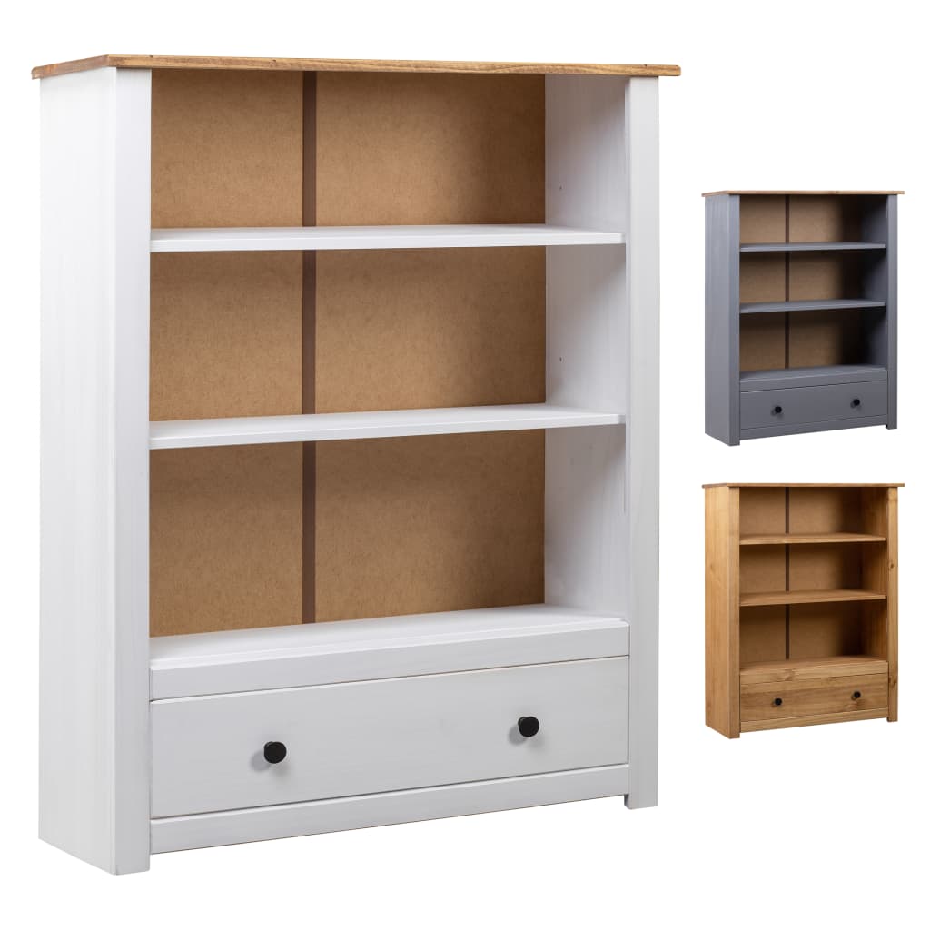 vidaXL Bookshelf Bookcase Decor Shelving Unit Solid Wood Pine Panama Range