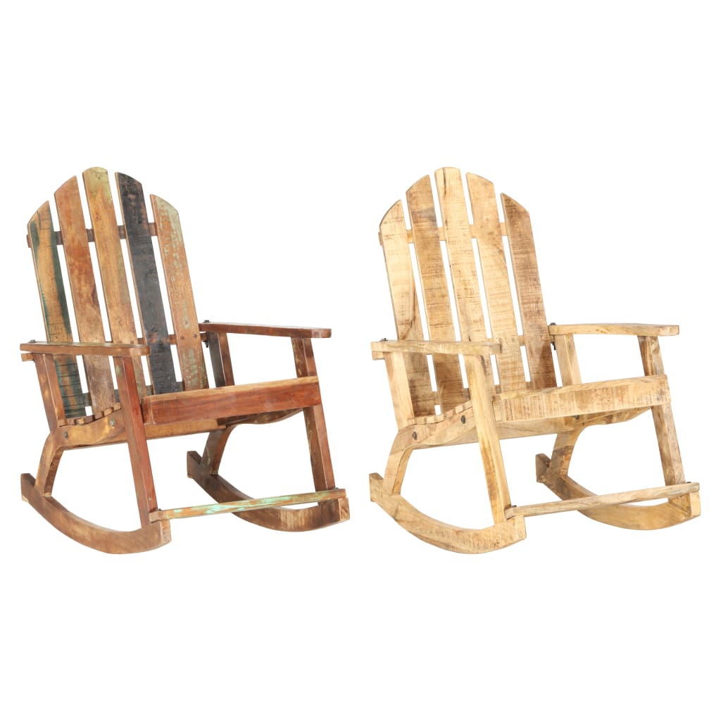 vidaXL Rocking Chair Wooden Adirondack Chair Porch Rocker for Patio Garden-5