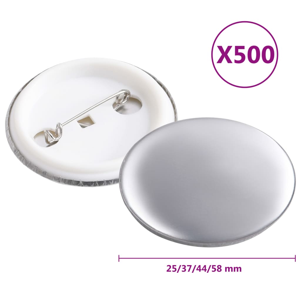 vidaXL Pinback Buttons Pin Badges Button Parts Supplies Metal Front 1" Round-1