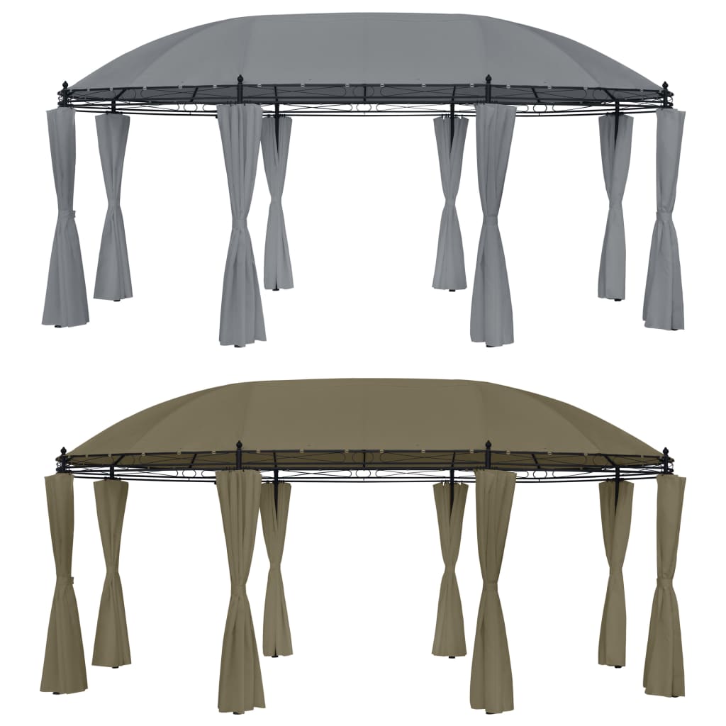 vidaXL Gazebo with Curtains 204.7"x137.4"x100.4" Anthracite-5