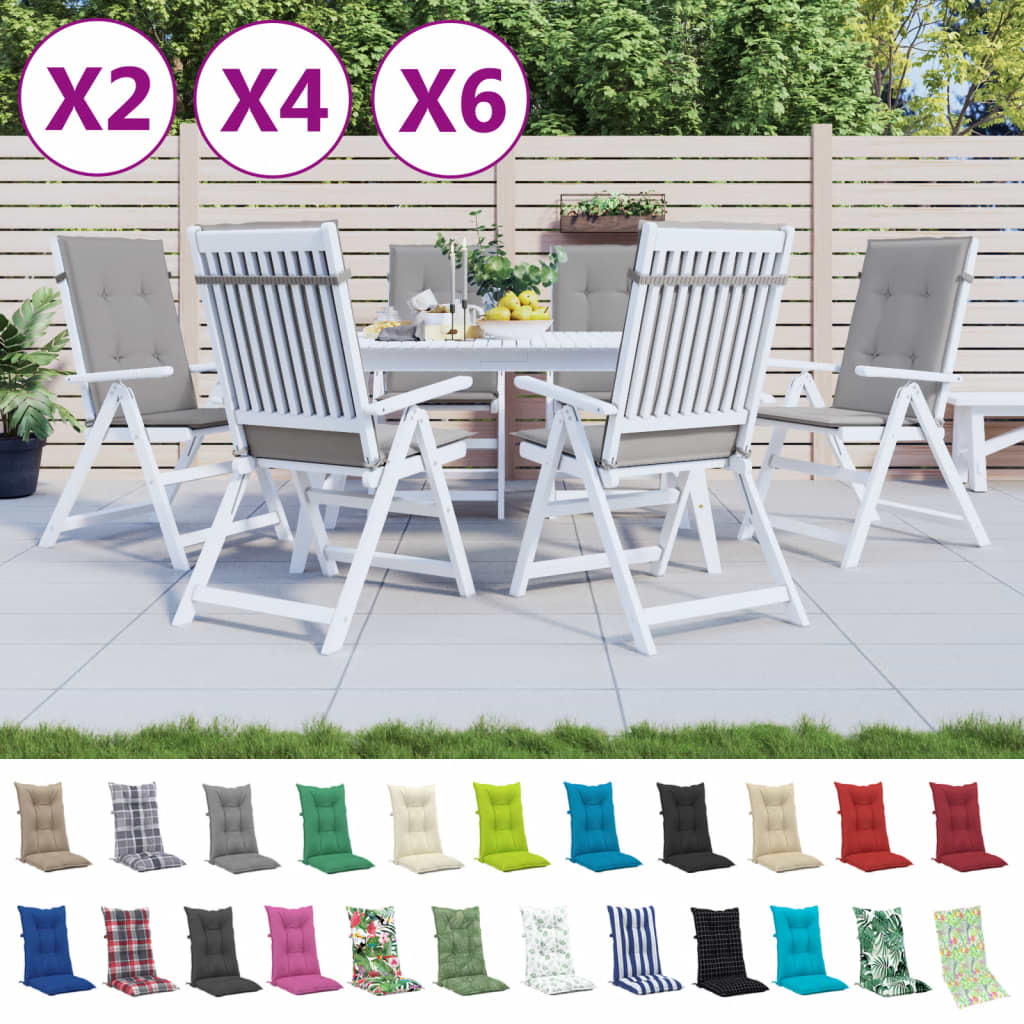 vidaXL Chair Cushion Water Repellent Garden High Back Chair Cushion Pad Fabric-6