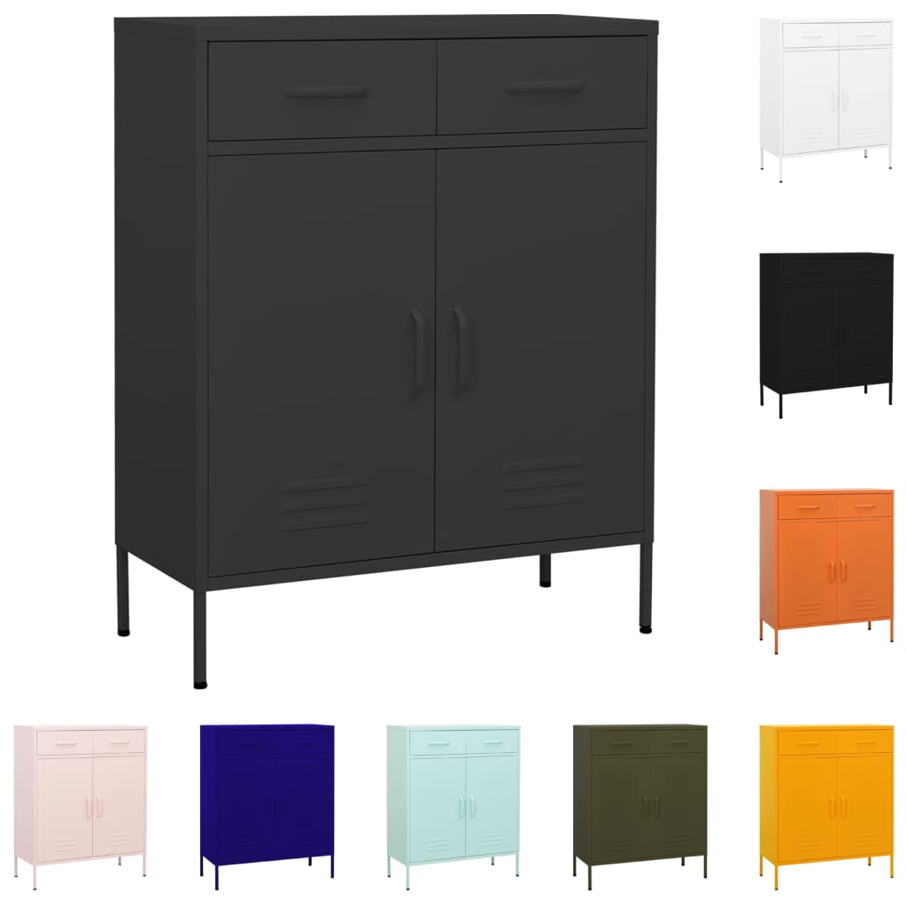 vidaXL Storage Cabinet Freestanding File Cabinet with Shelves for Office Steel-5