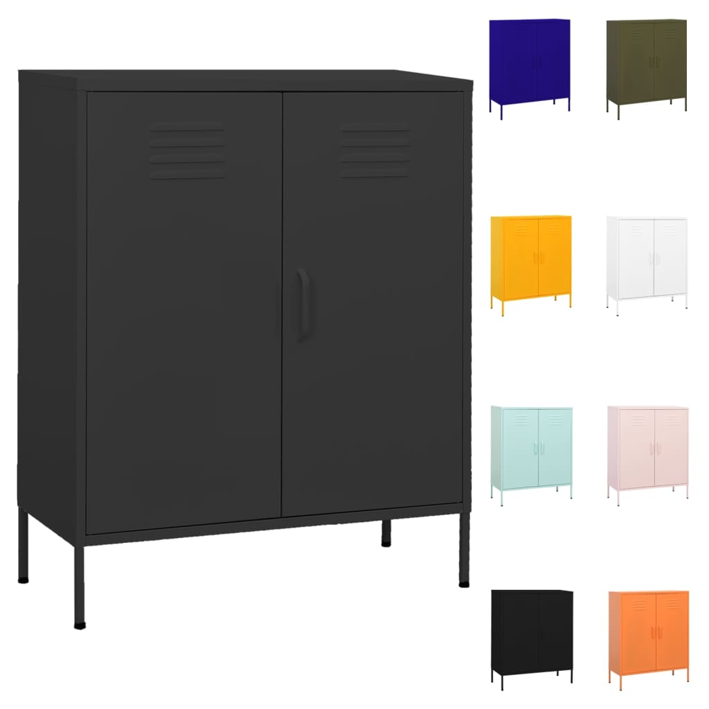vidaXL Storage Cabinet Freestanding Drawer File Cabinet for Home Office Steel-5
