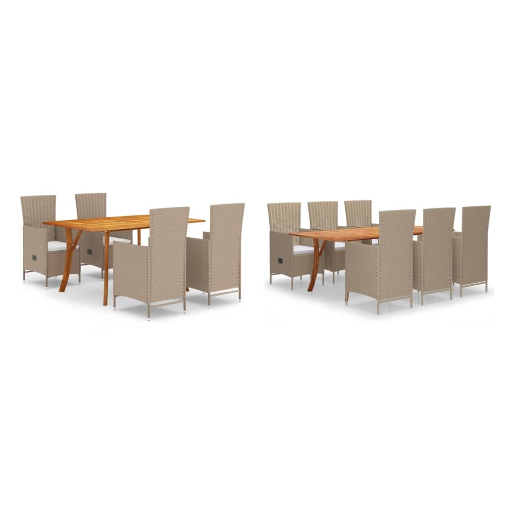 vidaXL Patio Lounge Set 10 Piece Sectional Sofa with Cushions Solid Wood Pine-5