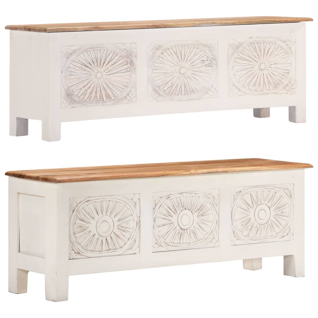 vidaXL Storage Box Storage Entryway Bench Cabinet Sideboard Solid Wood Acacia-5