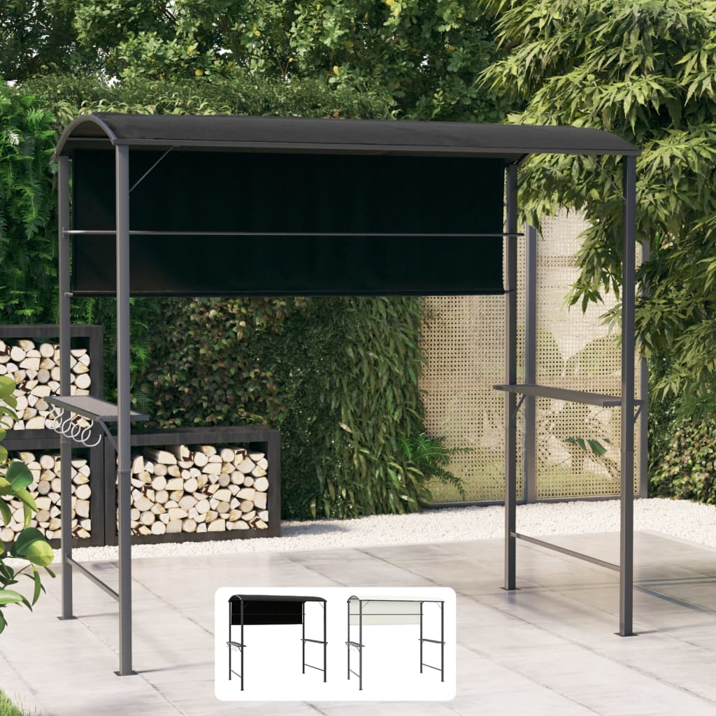 vidaXL Gazebo with Roof 86.6"x43.3"x78.7" Anthracite-1