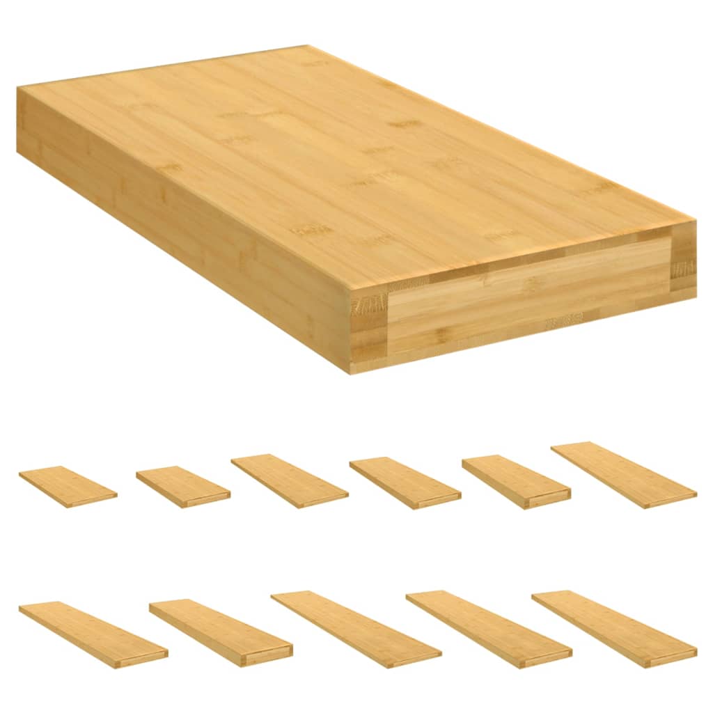 vidaXL Wall Shelf Storage Floating Display Shelf for Bedroom Kitchen Bamboo-5