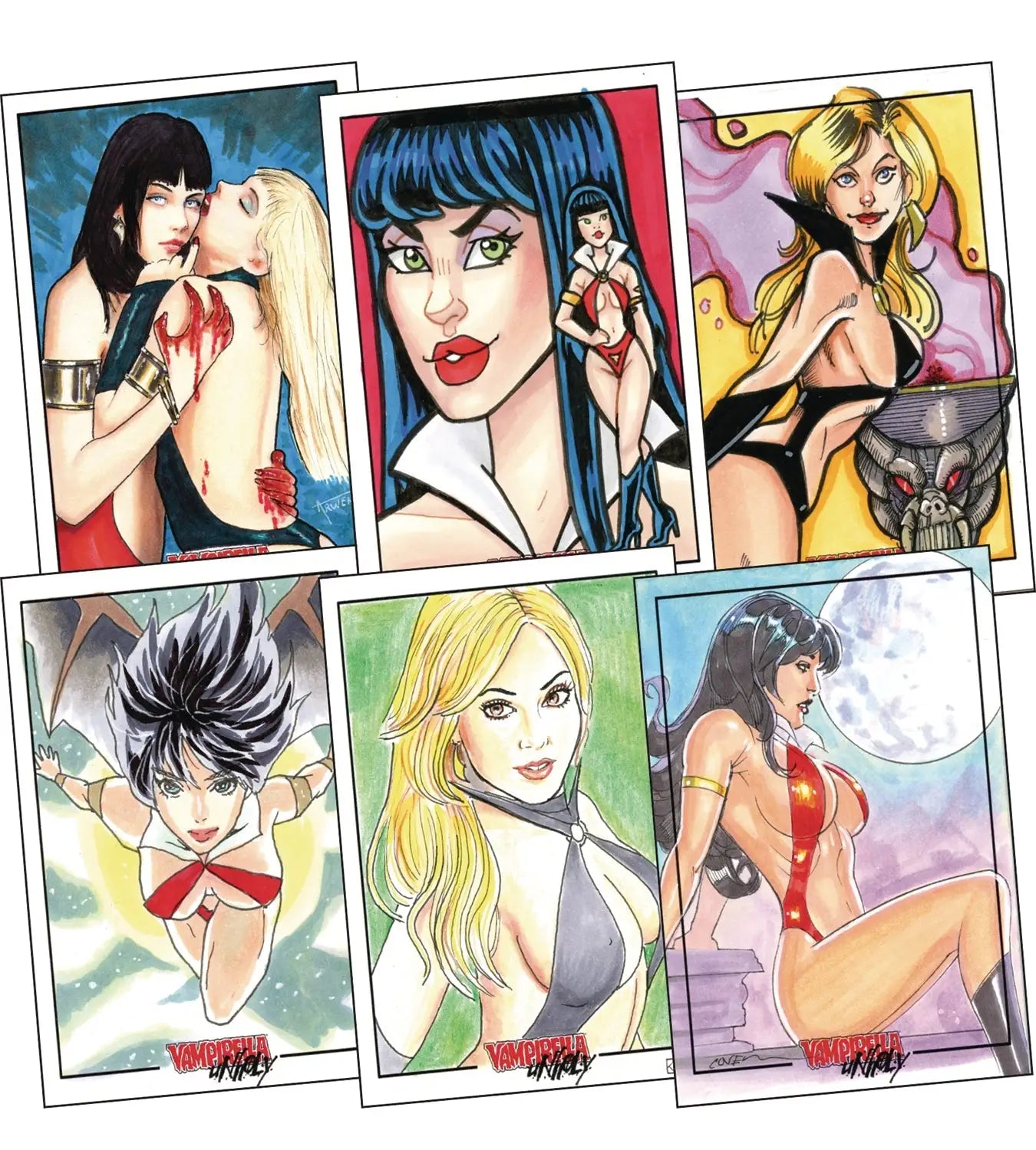 Vampirella Unholy Deluxe Ultra-Premium Trading Cards with detailed line art design