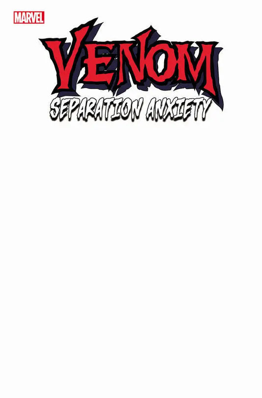 Red and black Venom Separation Anxiety Marvel Comics logo on blank cover variant for trading cards