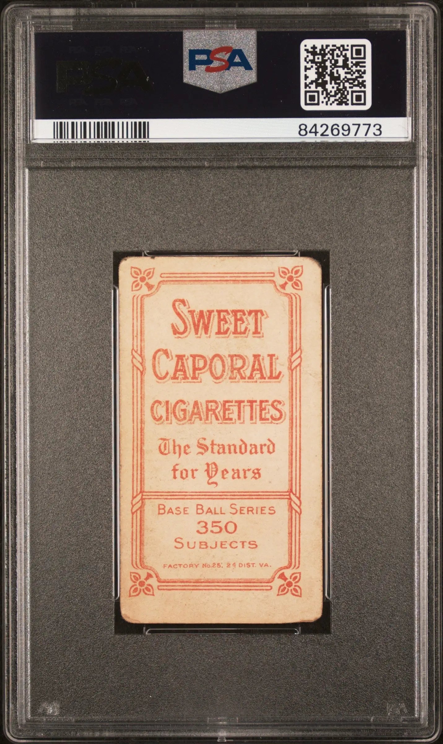 Vintage T206 Sweet Caporal cigarette card featuring Vic Willis in ornate red border