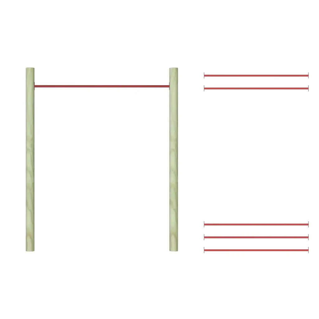 vidaXL 1/2/3x Turning Bars Steel Red Gymnastic Gym Equipment Horizontal Bar - 1 pcs - Toys & Games > Outdoor Play