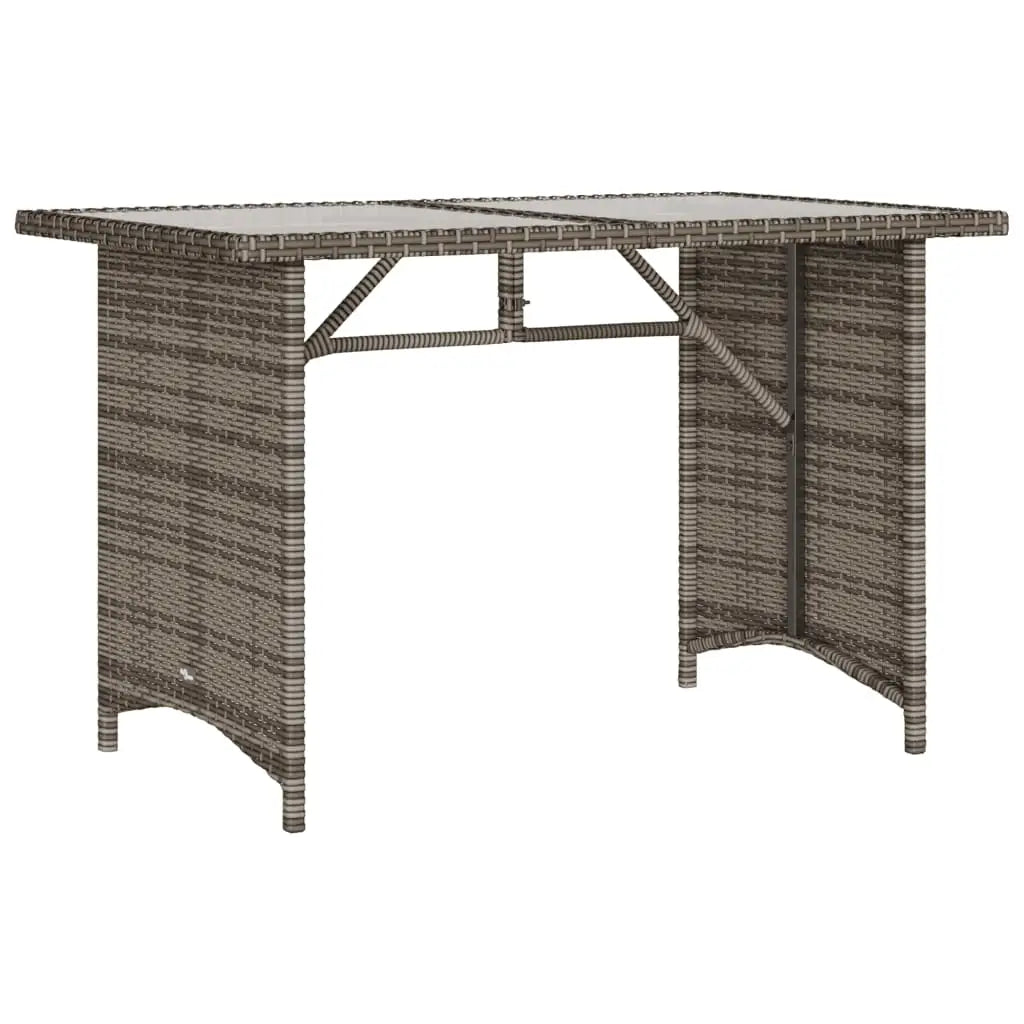 vidaXL 2 Piece Patio Dining Set with Cushions Gray Poly Rattan - Dining Set