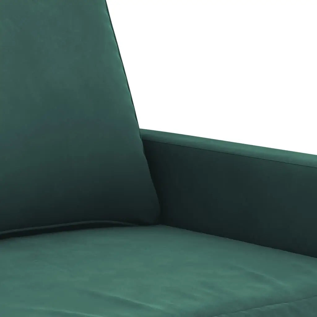 vidaXL 2 Piece Sofa Set with Cushions Dark Green Velvet - Furniture > Sofas
