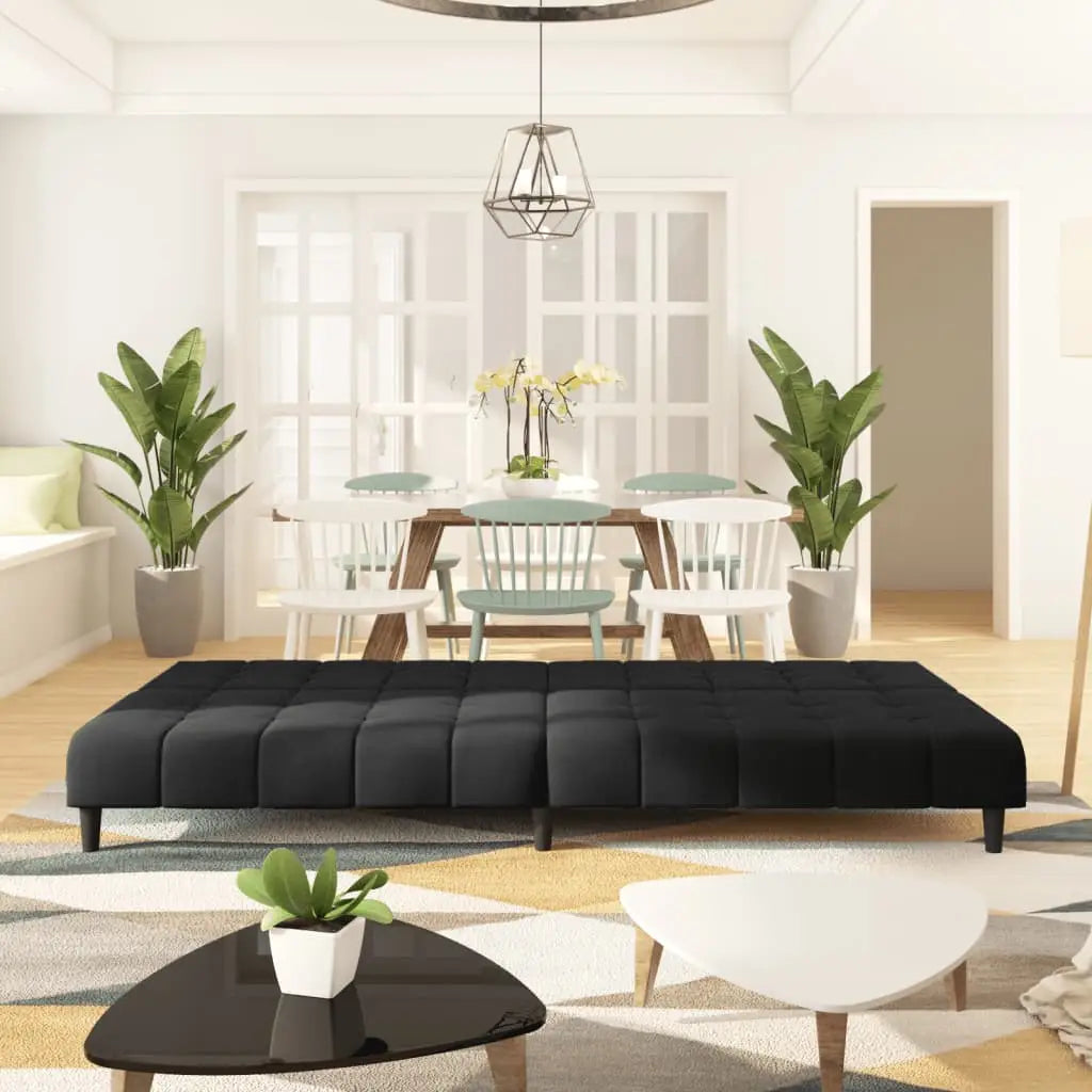 vidaXL 2-Seater Sofa Bed Black Velvet - Furniture > Sofas