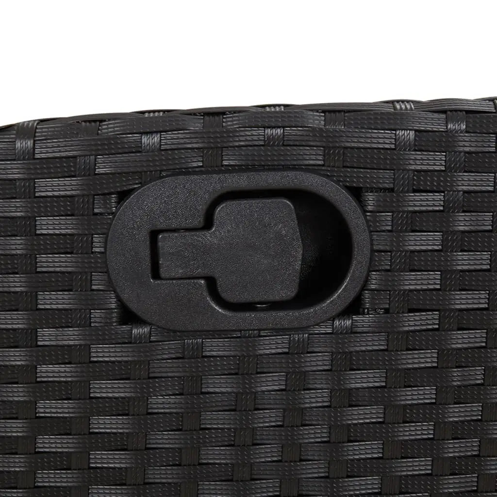 vidaXL 3 Piece Patio Dining Set with Cushions Black Poly Rattan - Outdoor Furniture Set