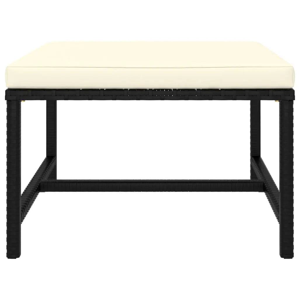 vidaXL 4 Piece Patio Sofa Set with Cushions Black Poly Rattan - Outdoor Sofa Set