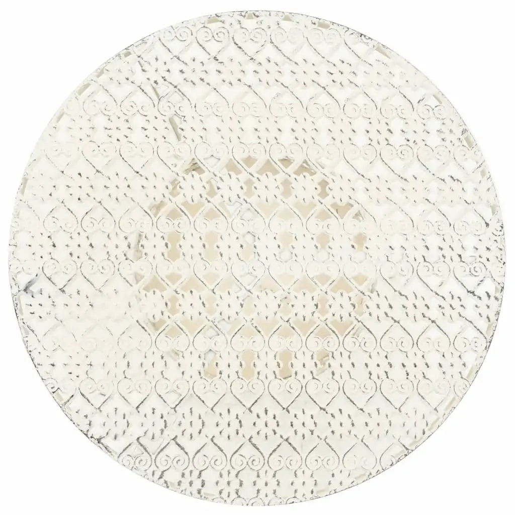 vidaXL Bistro Table Vintage Style Round Metal 15.7’’x27.5’’ White - Furniture > Tables > Kitchen & Dining Room Tables