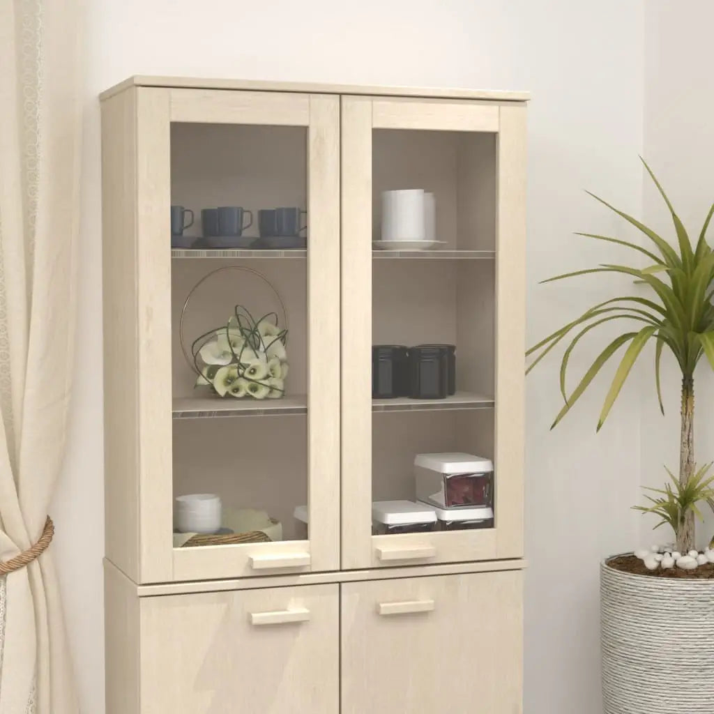 vidaXL Cabinet Top for Highboard Sideboard with Doors HAMAR Solid Wood Pine - honey brown - Furniture > Cabinets &