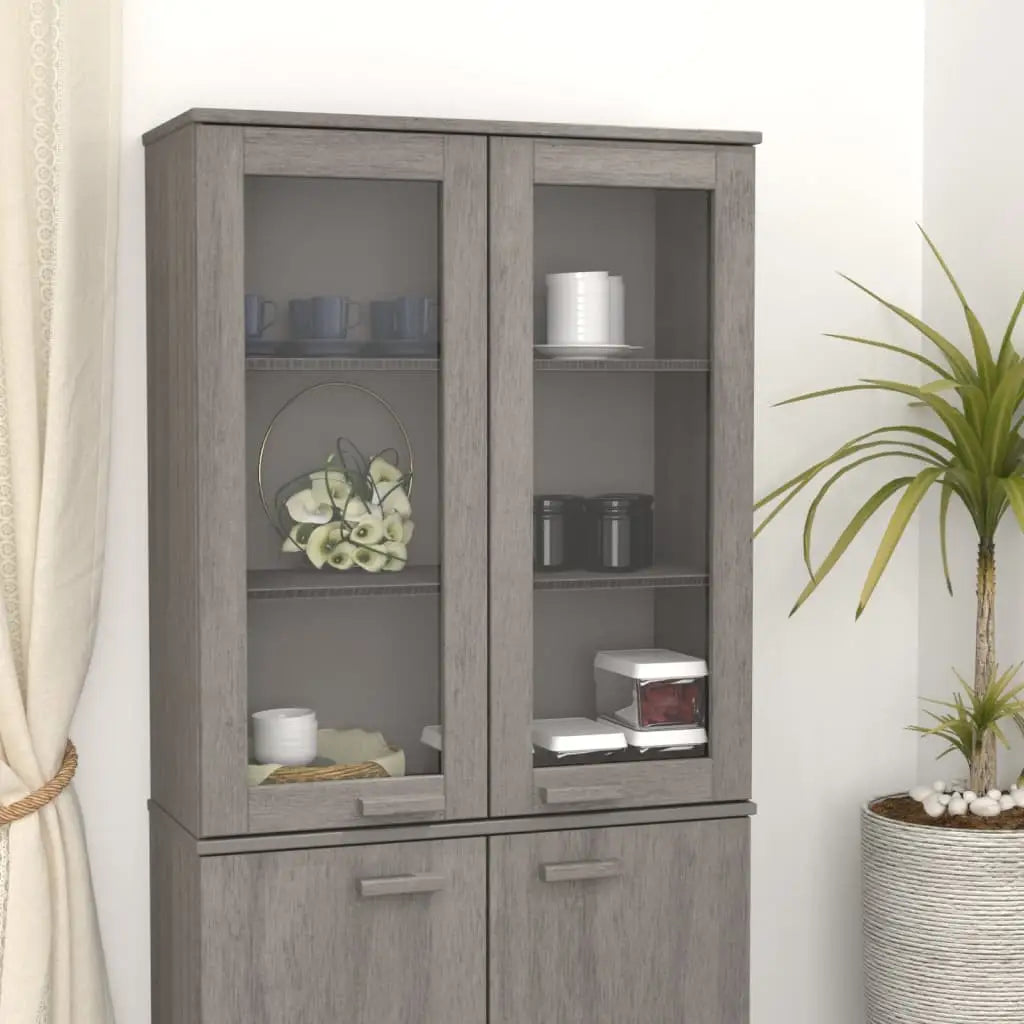 vidaXL Cabinet Top for Highboard Sideboard with Doors HAMAR Solid Wood Pine - light gray - Furniture > Cabinets &