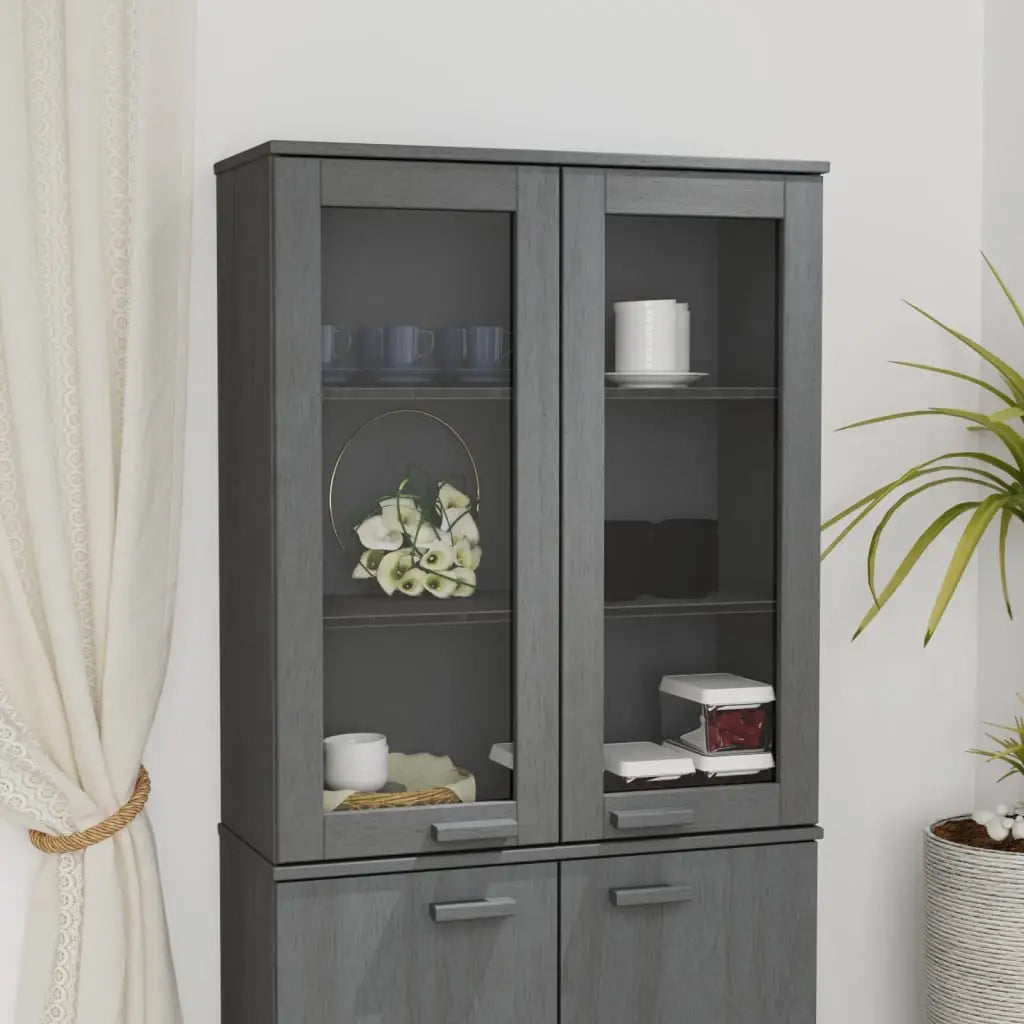 vidaXL Cabinet Top for Highboard Sideboard with Doors HAMAR Solid Wood Pine - dark gray - Furniture > Cabinets &