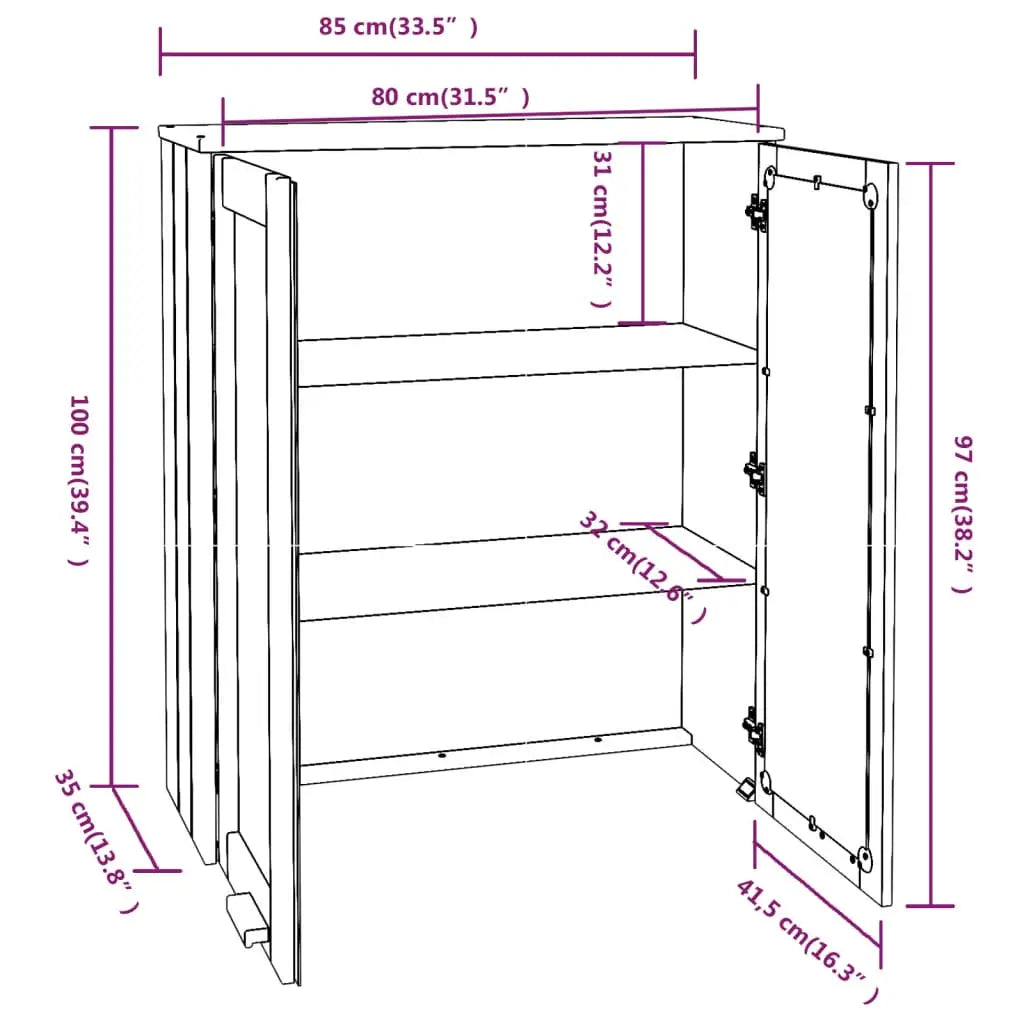 vidaXL Cabinet Top for Highboard Sideboard with Doors HAMAR Solid Wood Pine - Furniture > Cabinets & Storage > Buffets