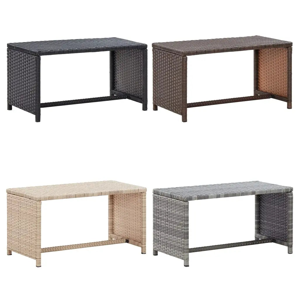 vidaXL Coffee Table Accent Side Table for Living Room Balcony Poly Rattan - Anthracite - Furniture > Tables > Accent